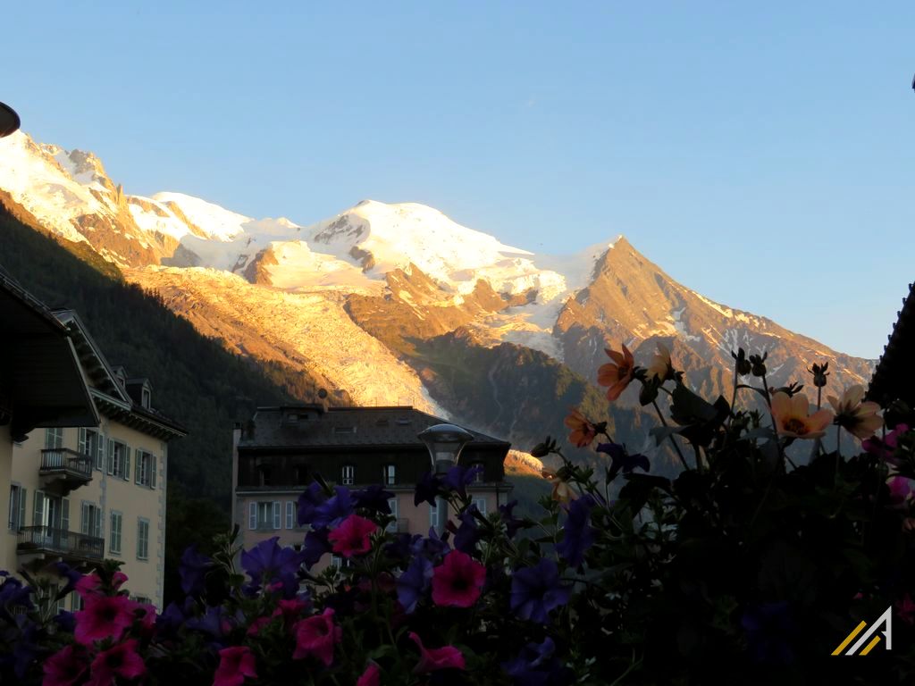 Chamonix Mont Blanc, zachód słońca