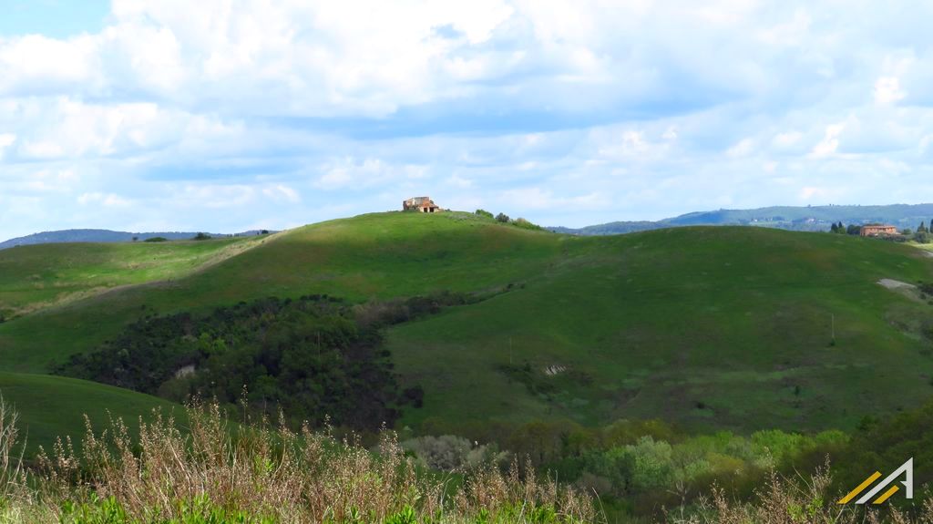 Toskania, Crete Senesi. Widok ze szlaku z Chiusure do San Giovanni d'Asso